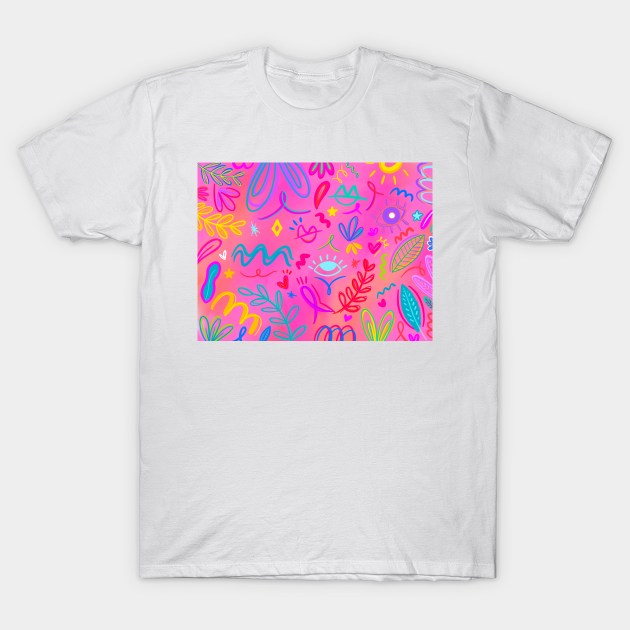 NEON DOODLES T-Shirt by AS.PAINTINGS